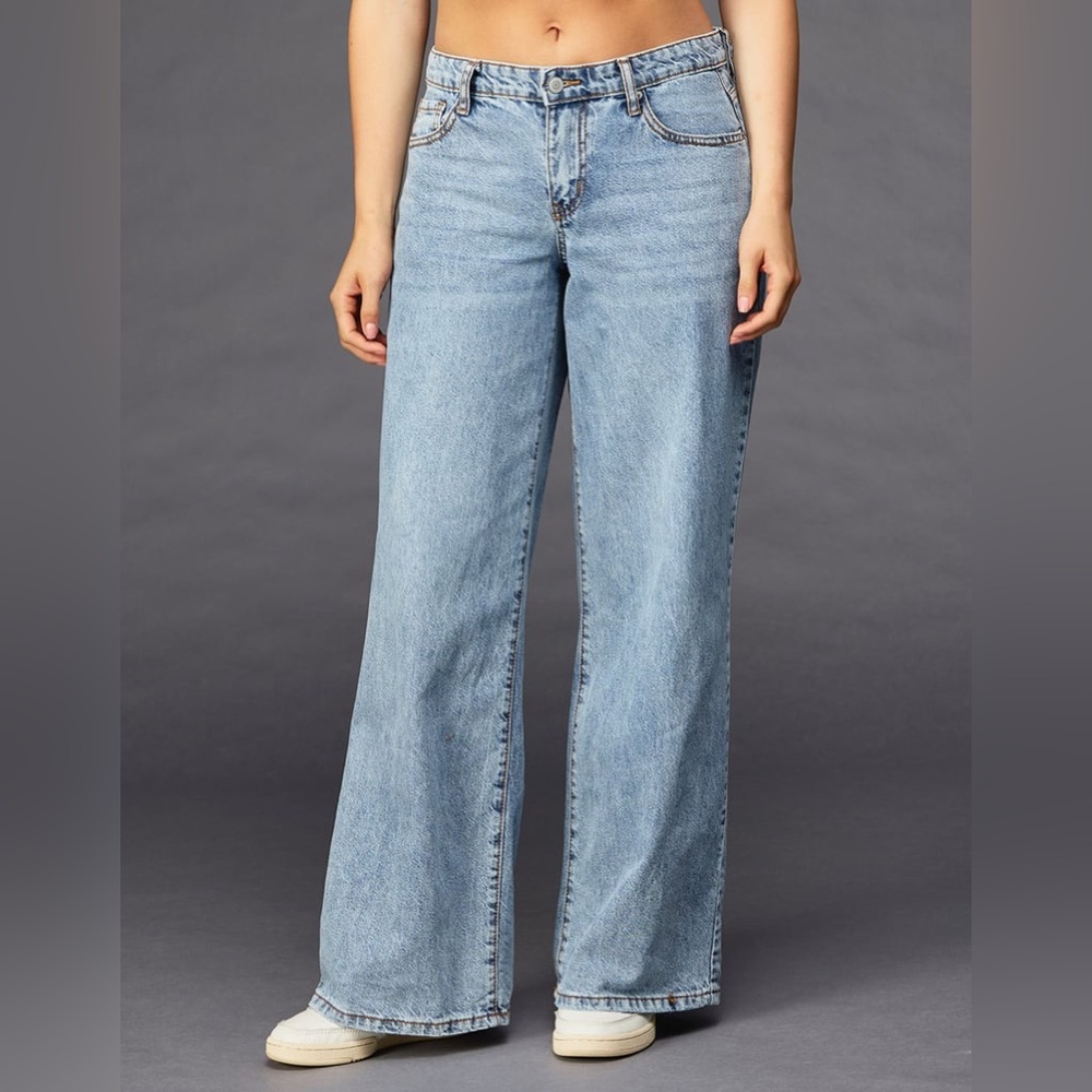 RSQ Light Blue Womens Low‎ Rise Wide Leg Jeans Size 31